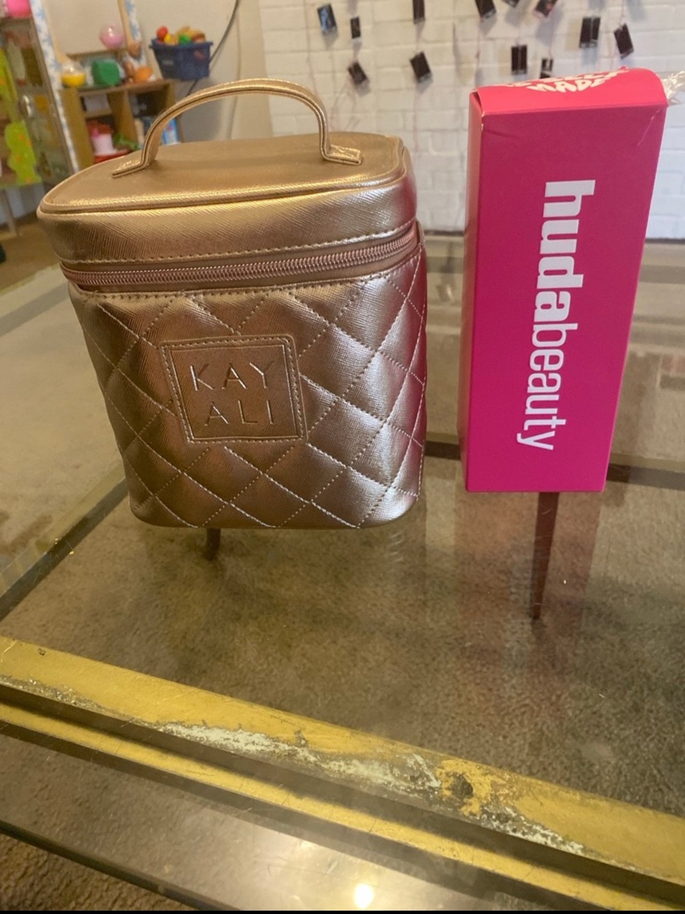 Kayali Carrying Case & Huda Beauty Water Bottle